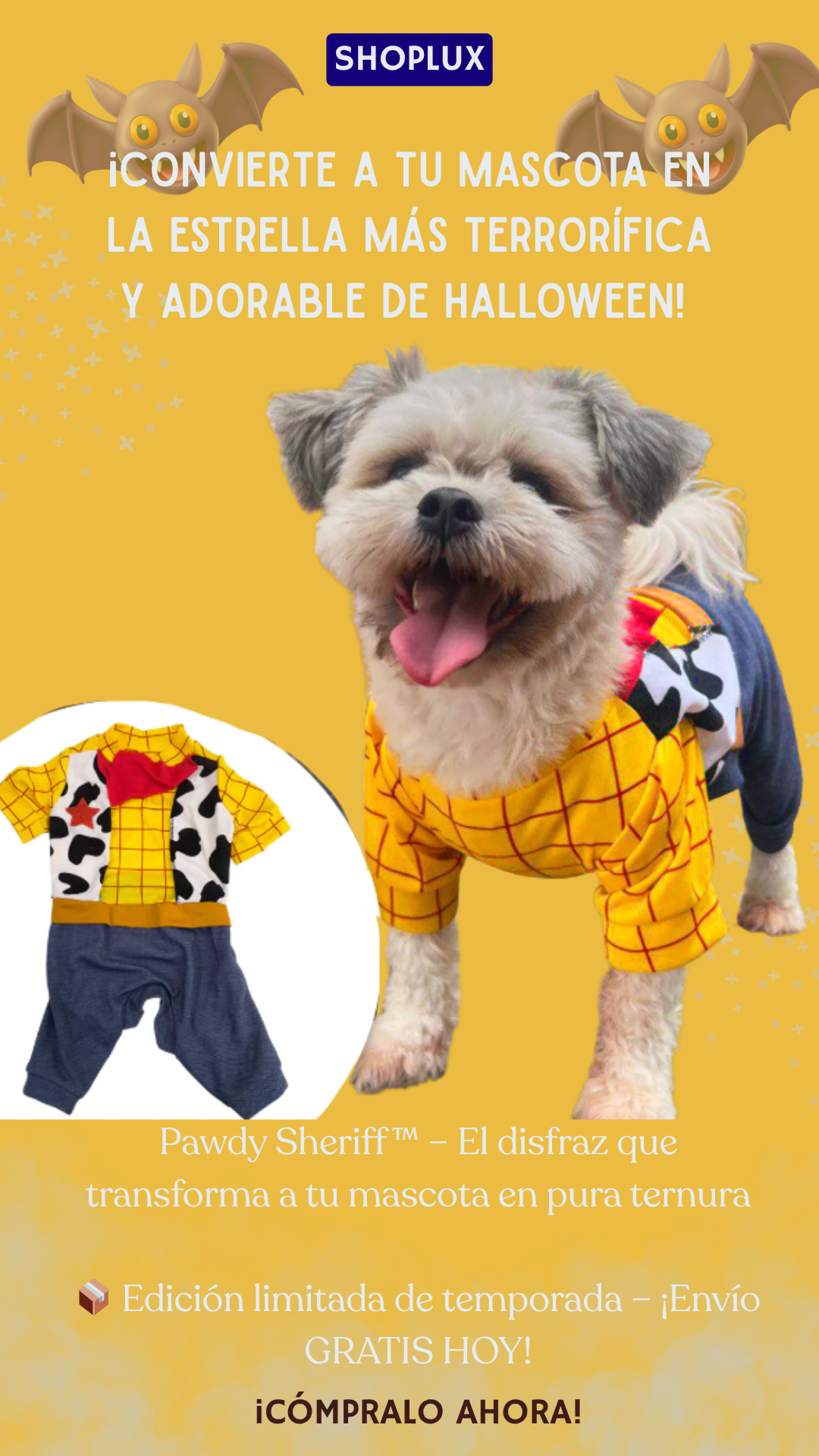Pawdy Sheriff™ – El disfraz que transforma a tu mascota en pura ternura