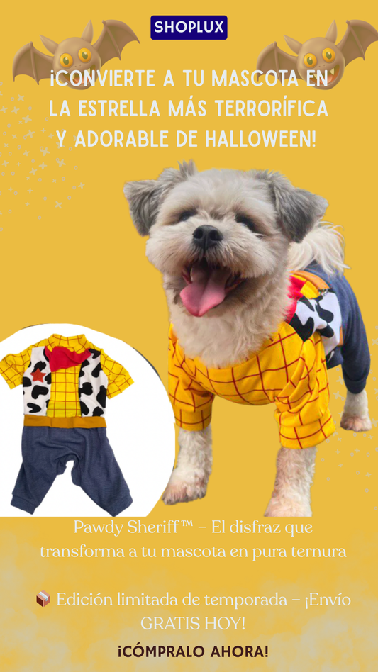 Pawdy Sheriff™ – El disfraz que transforma a tu mascota en pura ternura