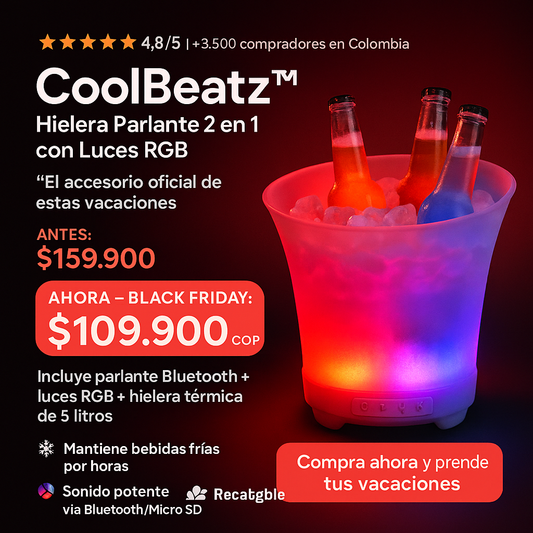 Hielera con Parlante 2 En 1 Recargable 5