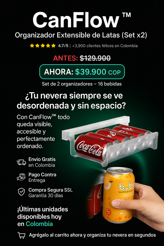 CanFlow™ | Set de 2 organizadores de latas con capacidad para 16 bebidas
