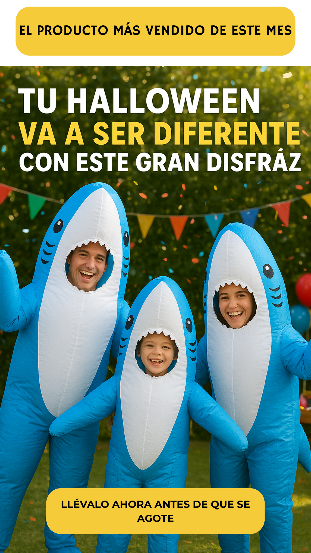 SharkParty — Disfraz inflable familiar